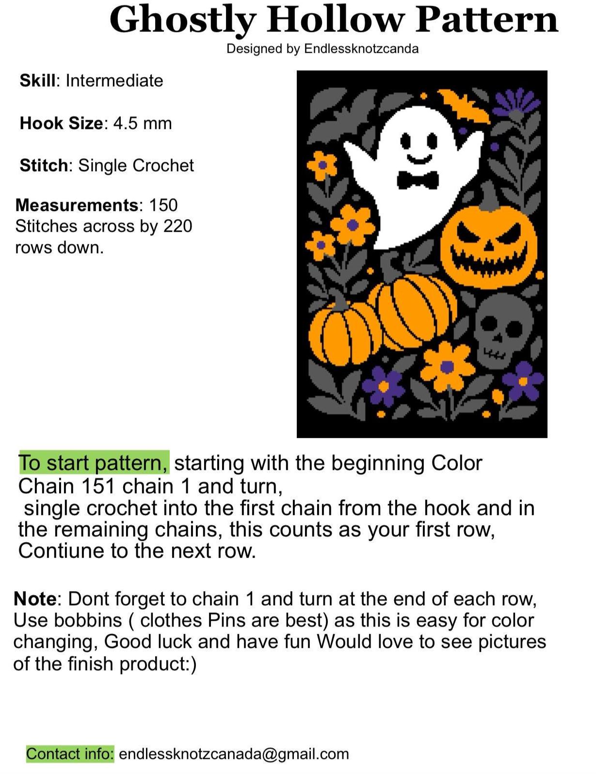 Spooky Hollow Crochet Graphghan Pattern