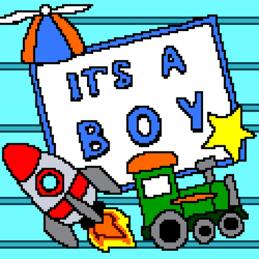 It’s a Boy Baby Blanket Graphghan Crochet Pattern