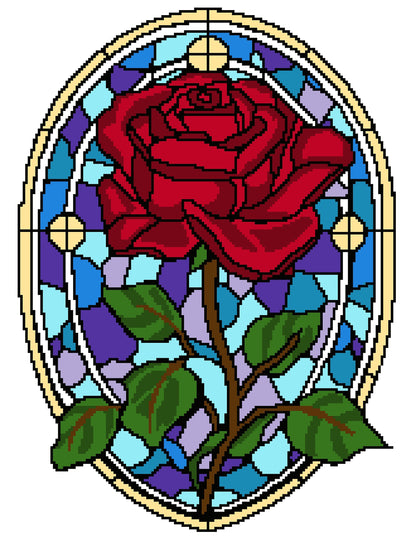 Stained Glass Rose Crochet Graphghan Pattern