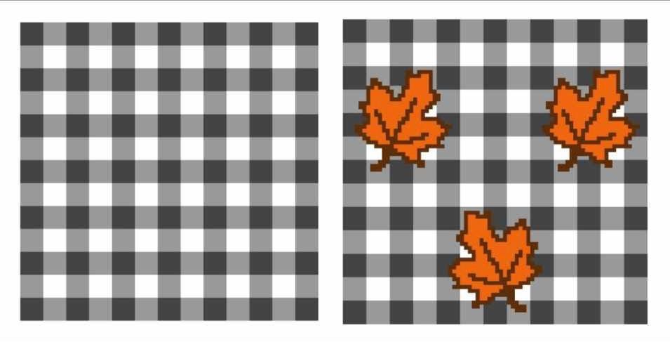 Plaid Leaves Crochet Graphghan Pillow