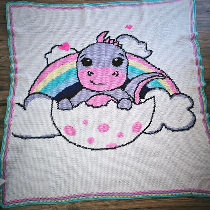 Dino egg Graphghan Crochet Pattern