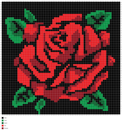 Red Rose C2C Graphghan Pattern