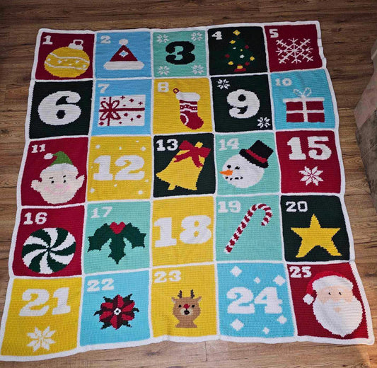 Advent Calender Crochet Graphghan Pattern 1-25 Squares