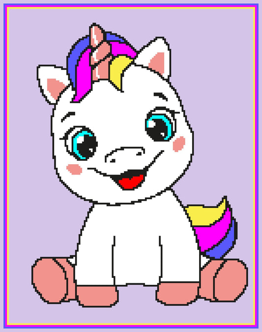Happy Unicorn Graphghan Pattern