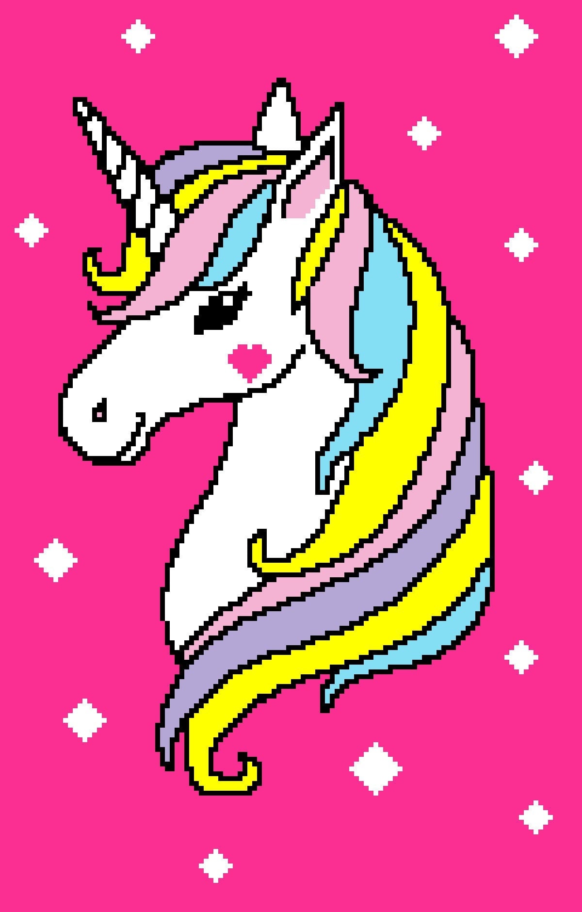 Twin Size Unicorn Beauty Graphghan Pattern