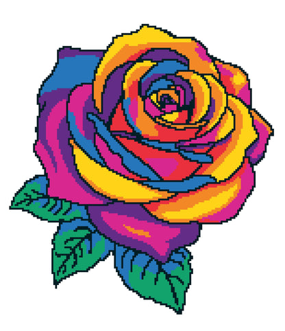 Colorful Rose Graphghan Crochet Pattern