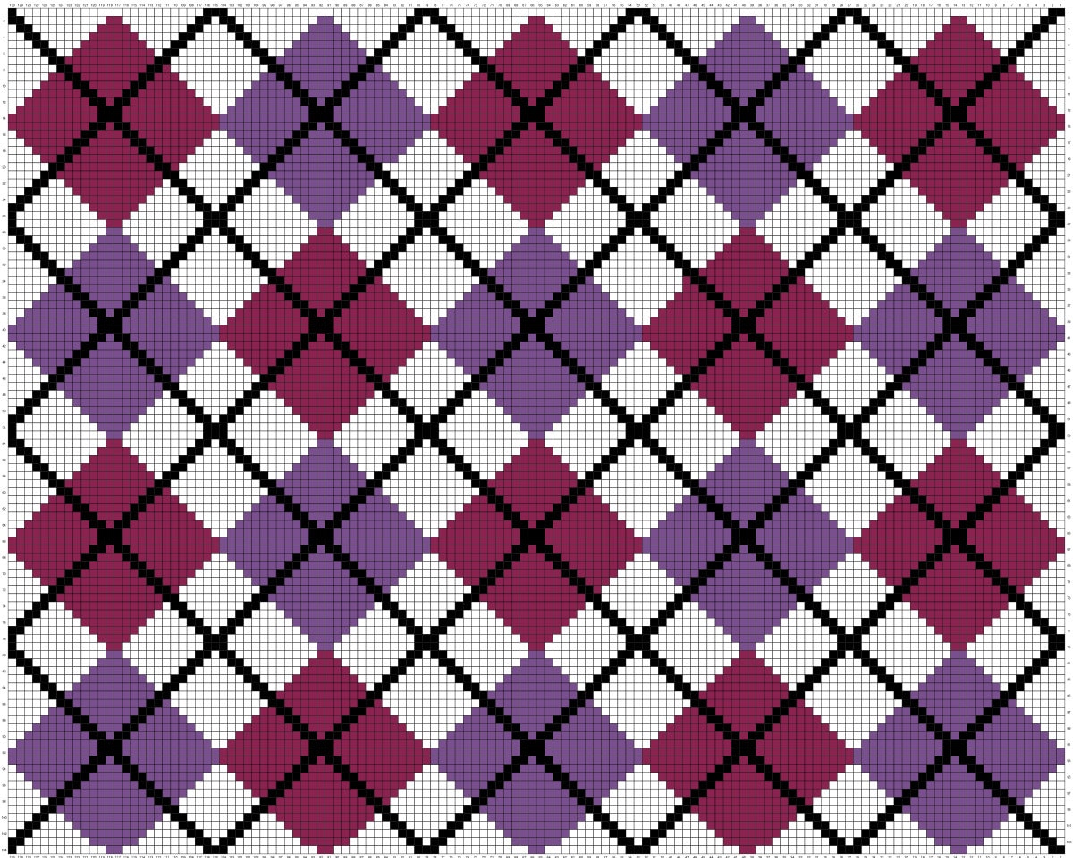 Diamond Plaid Throw Graphghan Pattern