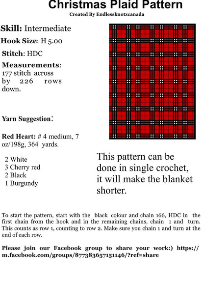 Christmas Plaid Crochet Graphghan Pattern