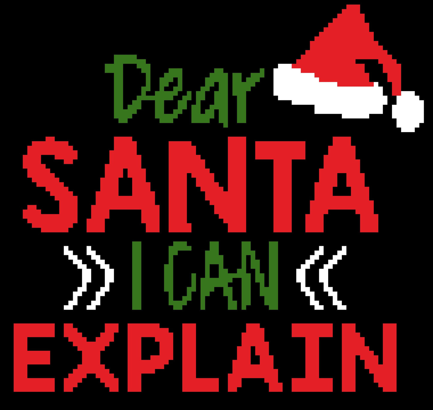 Santa I Can Explain Crochet Graphghan Christmas Pillow