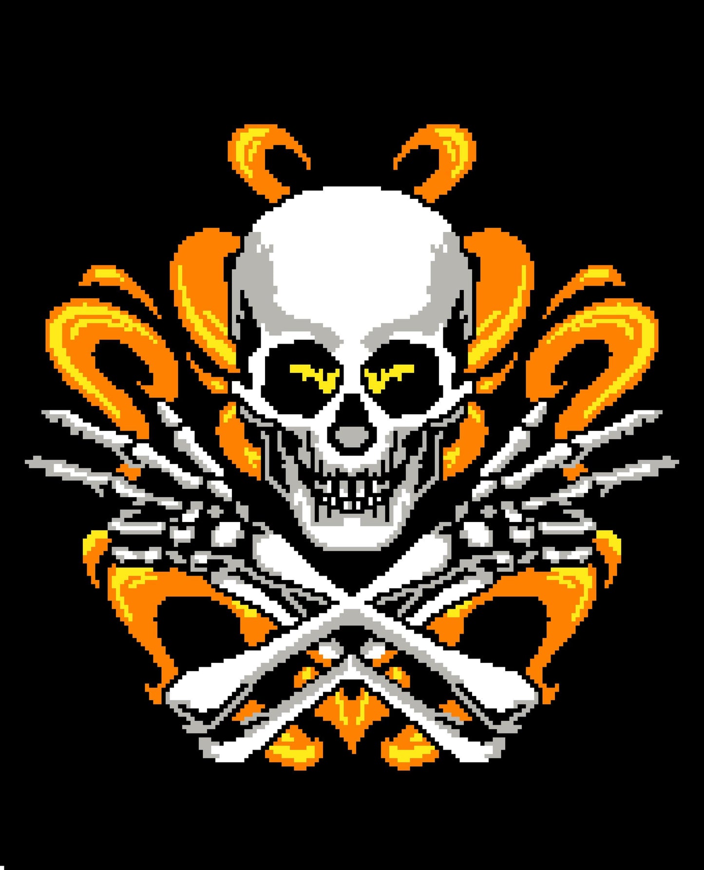 Skull On Fire Graphghan Crochet Pattern