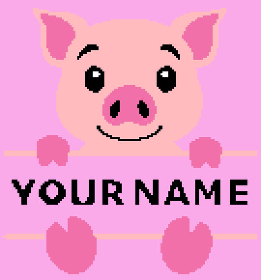 Custom Baby size Pig Graphghan Pattern