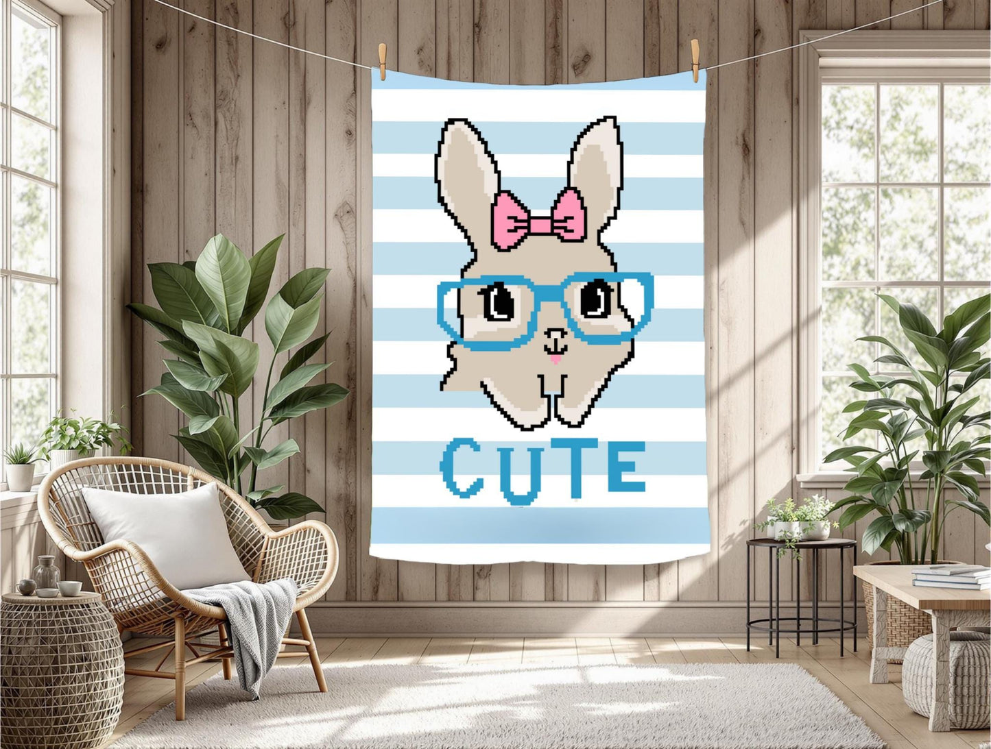 Cute Bunny c2c Graphghan Crochet Pattern