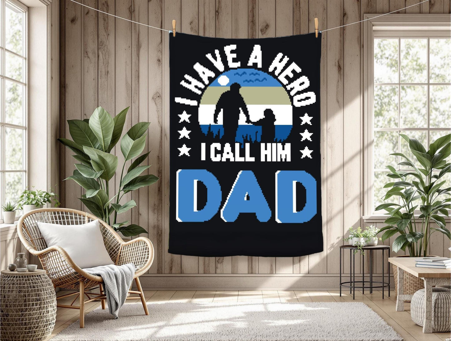 My Dads A Hero Graphghan Crochet Pattern