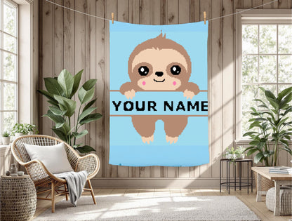 Custom Baby size Sloth Graphghan Pattern