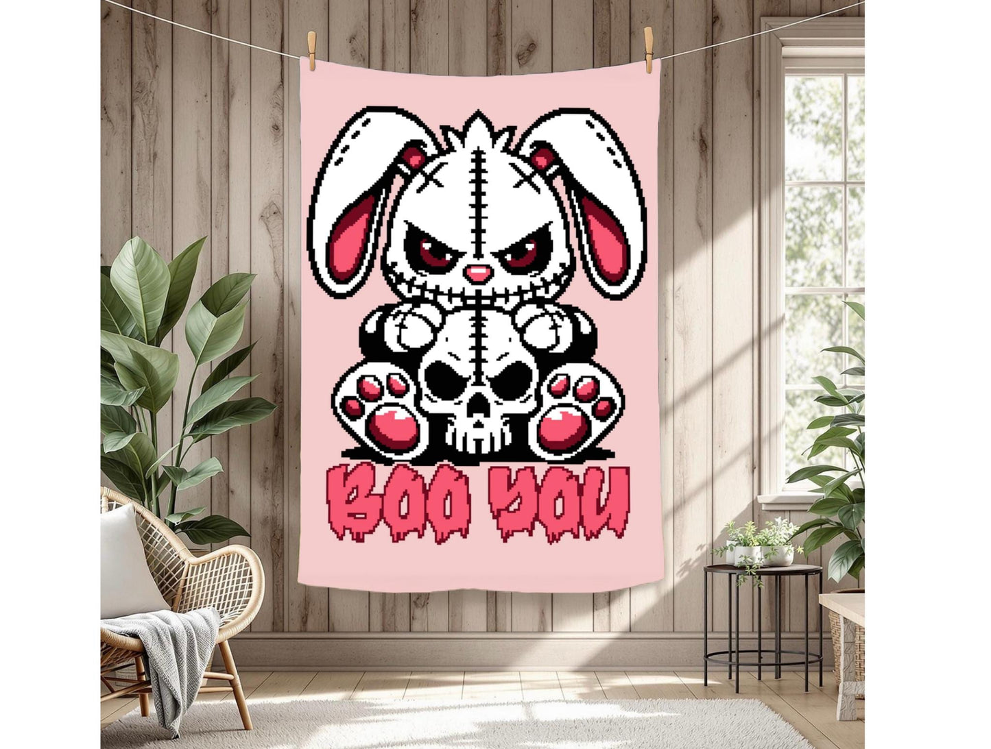 Boo you Bunny Crochet Graphghan Pattern