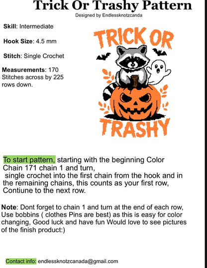 Trick or Trashy Crochet Graphghan Pattern