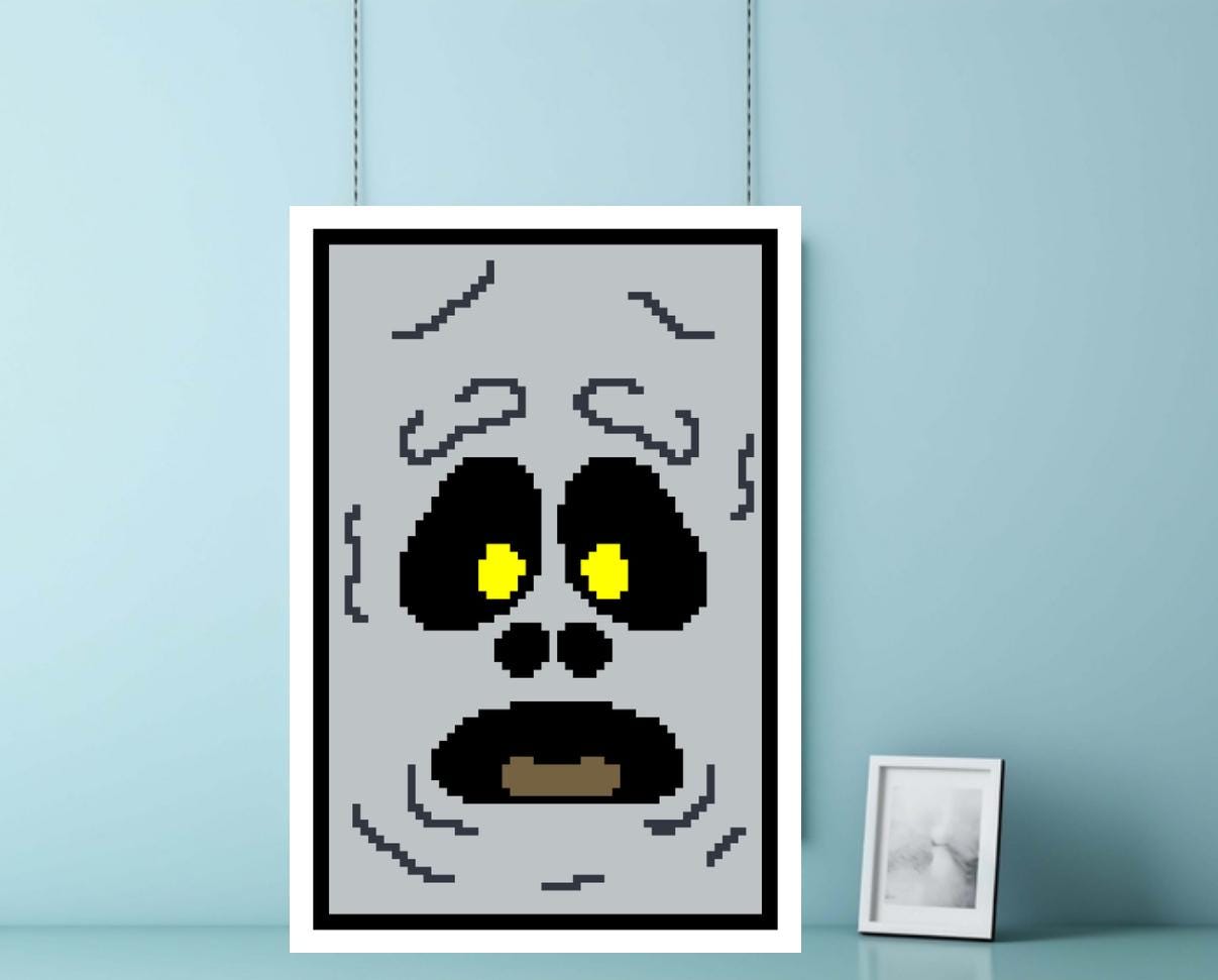 Horror Face Tapestry Crochet Graphghan Pattern