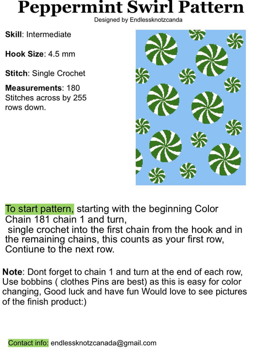 Peppermint Candy Crochet Graphghan Pattern
