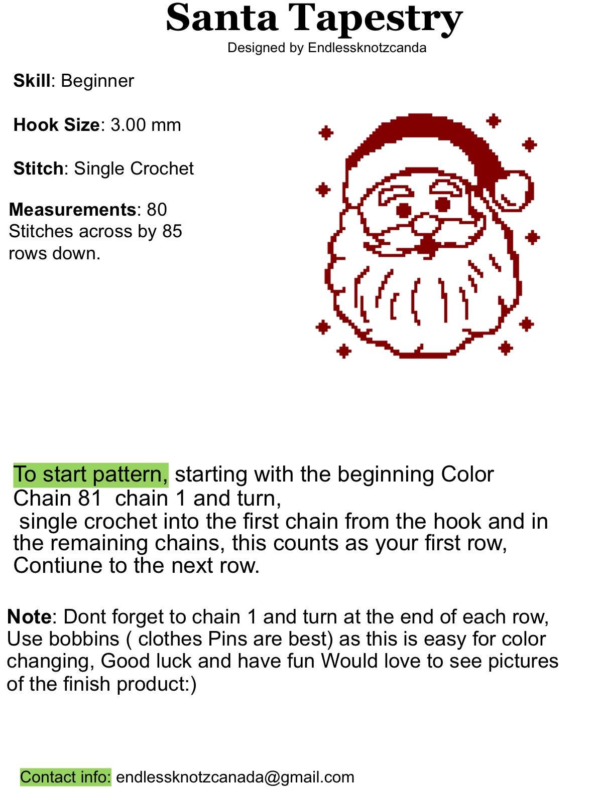 Santa Tapestry Crochet Graphghan Pattern